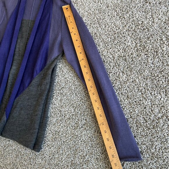 Eileen Fisher Petite Womens Open Front Cardigan Purple & Gray 100% Royal Alpaca - Picture 6 of 7